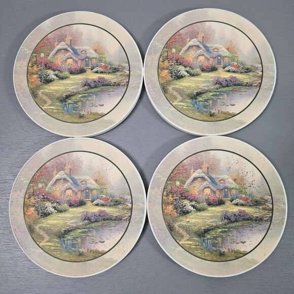 Thomas Kinkade Cottage Coaster Set Of 4 - Picture 1 of 6